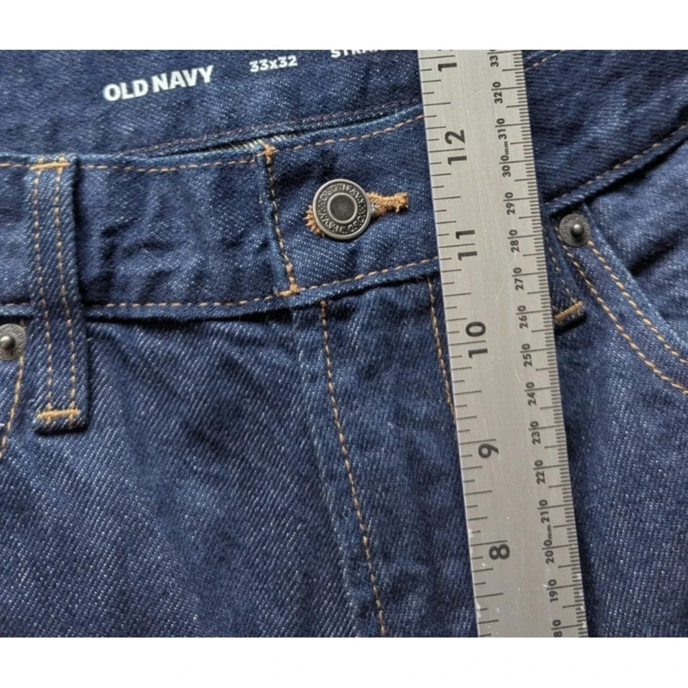 Old Navy good bucket rigid Straight dark blue wash 33x32, new with out tags